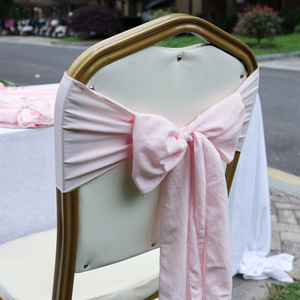 Simple Woven <strong>Cotton</strong> <strong>Chair</strong> <strong>Cover</strong> Flower Binding Ribbon Wedding Hotel Decorations Reusable Eco-Friendly Washable Dustproof Banquet - Product Image 6