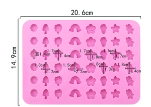 48 Cavity Lovely Pink Soft Rainbow&amp;<strong>Flower</strong>&amp;Star Shape Silicone Fudge Mold Candy <strong>Sugar</strong> Moulds for Kids DIY - Product Image 6