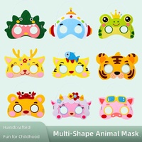 Masques en tissu non tissé à motifs d'animaux de dessin animé pour bricolage, accessoires de spectacle pour enfants, maternelle et activités parent-enfant