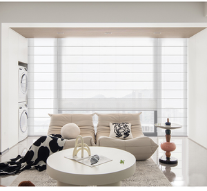 Persianas romanas personalizadas, cortina ajustable eléctrica transparente francesa para sala de estar, salón de té, persianas enrollables B & B - Product Image 1