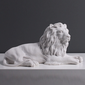 รูปปั้นรูปปั้นรูปปั้นสัตว์หินอ่อนแกะสลัก<span class=keywords><strong>หน้า</strong></span>ประตูบ้านสิงโตสีขาวสำหรับสวนกลางแจ้ง - Product Image 6