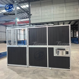 Box per <span class=keywords><strong>Cavalli</strong></span> da 12 Piedi con Porta Scorrevole, Elegante Contenitore Nero <span class=keywords><strong>in</strong></span> Bambù Massiccio per Stalle Equestri, Vendita Calda <span class=keywords><strong>in</strong></span> Olanda - Product Image 4