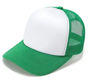 Boné de caminhoneiro com logotipo personalizado em branco para papai Gorras Gorros, chapéu de espuma para beisebol com 5 painéis, bordado de algodão para pais