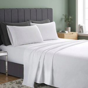 Juego de Sábanas Ajustables de Lino 100% Impermeables de Alta Calidad con Descuento, Colores Sólidos, Tejido Moderno para Uso Hotelero, Ropa de Cama de 200 Hilos - Product Image 3