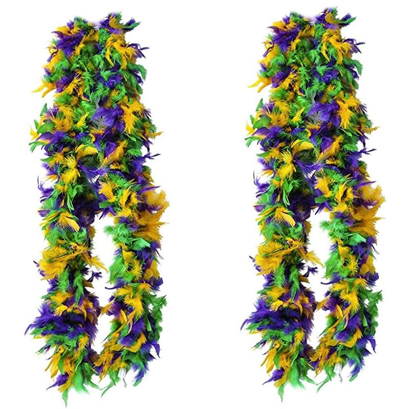 Custom Fluffy White Mardi Gras Feather