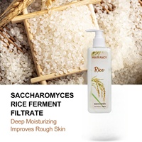 Lotion corporelle au riz biologique Marque Blanche 300ml - Soin hydratant et éclaircissant en profondeur pour peaux sèches, absorption rapide, à base de riz naturel