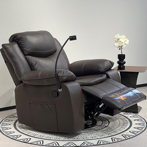 Europäischer Moderner Leder-Maniküre-Sessel mit Manueller Verstellung, Multifunktionaler Schaukel-Massage-Sessel mit Kreuzrücken und Quadratischen Armlehnen für das Wohnzimmer - Product Image 3