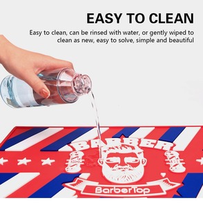 Аксессуары для парикмахеров: противоскользящий коврик, водонепроницаемый, без запаха, силиконовый, для машинок для стрижки волос, ножниц, коврик для инструментов для укладки волос, <span class=keywords><strong>WangDa</strong></span>, красный - Product Image 3