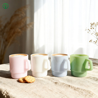 Jade Weiße Kaffeetassen Einwandige Glas-Sublimationstassen 350ML Kaffee-Glastassen mit Henkel Hitzebeständige Glastassen