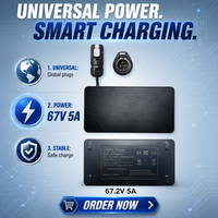 Chargeur de batterie LiFePO4 industriel 67,2V 5A 350W à haute efficacité compatible avec le connecteur CNLINKO pour vélo électrique
