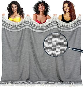 Serviette de plage turque surdimensionnée personnalisée, séchage rapide, anti-sable, <span class=keywords><strong>poncho</strong></span> de surf, robe de change pour le camping - Product Image 3