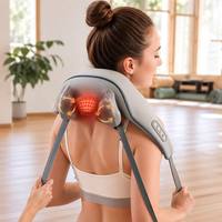 Masseur électrique pour les épaules et le cou avec chaleur, appareil de massage 3D pour soulager la douleur, physiothérapie infrarouge pour le soin du dos, garantie 1 an