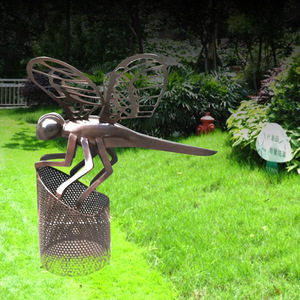Escultura de libélula de hierro y bronce, arte abstracto, decoración para el hogar, sala de estar, adorno para el suelo, 800 mm, estilo A - Product Image 2