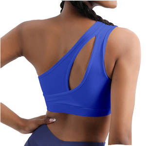 Soutien-gorge de sport respirant pour femme, style asymétrique sexy à une épaule, idéal pour le yoga et la gym - Product Image 1