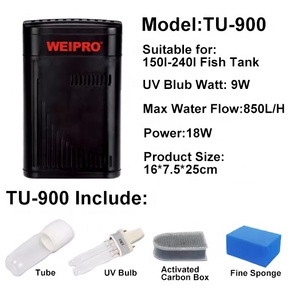 수중 내장형 12W/18W/36W 워터 펌프 수족관 UV 필터 담수/해수 어항 및 액세서리용 - Product Image 4