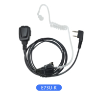 E73U-K Vente en gros d'usine, écouteur acoustique à tube avec micro pour radios bidirectionnelles KenWood Baofeng TYT