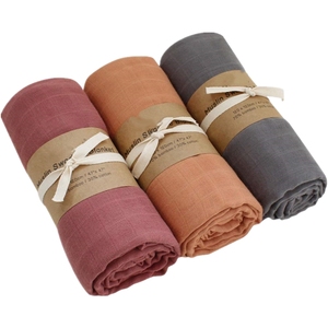 De arco iris de Color sólido suave de 100% algodón orgánico de bambú, <span class=keywords><strong>muselina</strong></span> de tela bebé mantas conjuntos - Product Image 5