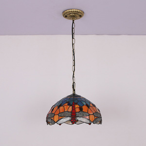 Lámpara de Araña Estilo Europeo con Libélulas, Vidrio Teñido, Cálida, Creativa, para Barra de Bar, Iluminación para Sala de Estar, Comedor, Hogar, E12 - Product Image 4