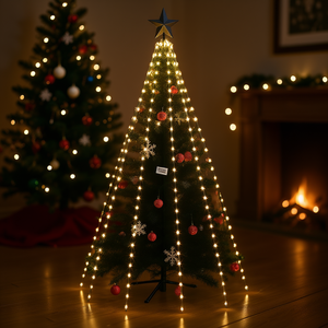 Christmas <b>Tree</b> Net <b>Lights</b> 98.4 In Cold White <b>LED</b> Christmas <b>Tree</b> <b>Lighting</b> - Product Image 2