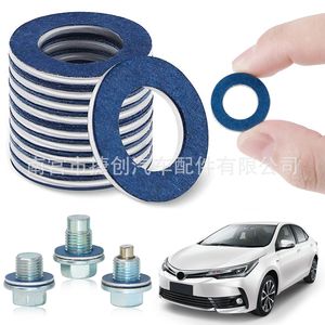 Toyota Lexus Engine Drain <b>Plug</b> Gasket 12mm Blue Aluminum Pad For Oil Pan Seal Repair - Product Image 1