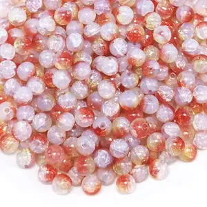 Commercio all'ingrosso di perle allentate rotonde di vetro rotto di giada incrinata dai produttori