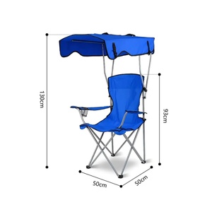 Silla Reclinable de Camping con Toldo, Silla Plegable con Sombrilla para Exteriores, Resistente al Viento, para Playa y Ocio - Product Image 5