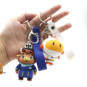 Porte-clés en silicone personnalisé de haute qualité, vente en gros, porte-clés en PVC souple 3D de dessin animé pour la promotion - Product Image 3