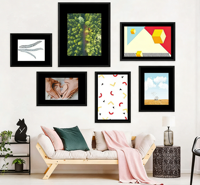 Bingkai Foto Kolase Kayu 4x6 untuk Dekorasi Dinding dengan Fitur Gantung, Bingkai Foto Kayu Kreatif Buatan Tangan, Seni Dekoratif Gantung