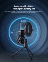 Microphone à condensateur sans fil rechargeable RGB 2.4G OEM d'usine, réduction de bruit, 48KHz/16bit, pour utilisation sur ordinateur, TikTok, YouTube