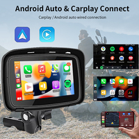 SUNWAYI Pantalla de 5 pulgadas Carplay Android Auto Estéreo Impermeable BT Pantalla Motocicleta Navegación GPS al aire libre Accesorios para motocicletas