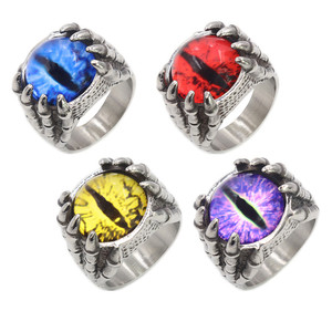 Gothic Eagle Claw <b>Ring</b> <b>for</b> <b>Men</b> | <b>Black</b> Stainless Steel with Red Evil Eye Gem | Dark Fantasy Statement Claw Design Jewelry - Product Image 2