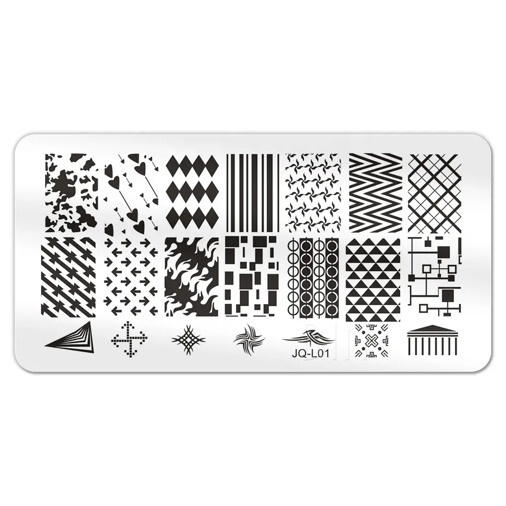 BIN Nail Supplies 6*12cm Metal Custom Nail Art Stamp Plate For DIY Nail Painting Tool Stamping Plate