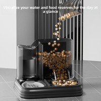 Nouvel article : Distributeur de nourriture de luxe pour animaux de compagnie, sans électricité, pour chats et chiens, avec stockage d'eau et de nourriture, deux-en-un