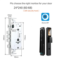 Caméra vidéo avec application Wifi Tuya, interphone intelligent, serrure électronique biométrique à empreintes digitales pour système de sécurité intelligent en aluminium
