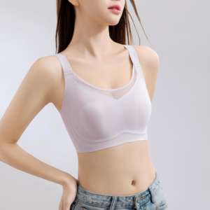 Women's Summer Wire Free Seamless Knitted Spandex/Polyamide Sexy Bra Rabbit Ear Full Cup Breathable Thin Wide Adjustable Straps - Product Image 6