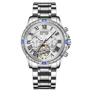 Montre mécanique automatique multifonctionnelle en acier inoxydable pour homme, calendrier perpétuel, 3 ATM, modèle spécial <span class=keywords><strong>Haimer</strong></span> pour le commerce extérieur - Product Image 5