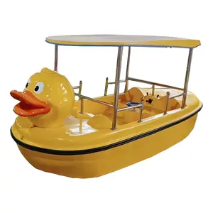 Bateau à pédales d'eau électrique, 4 personnes, en fibre de verre, auto-vidange, canard, nouveauté