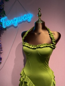 Abito Halter Senza Schienale da <span class=keywords><strong>Donna</strong></span> 2026, Elegante Estivo con Nappe Irregolari, Sexy per Feste di <span class=keywords><strong>Compleanno</strong></span>, Abito Bodycon con Spacco per Serate in Discoteca - Product Image 3