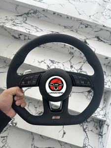 Volant multifonction en cuir perforé confortable pour <span class=keywords><strong>Audi</strong></span> EV <span class=keywords><strong>E</strong></span>-<span class=keywords><strong>tron</strong></span> <span class=keywords><strong>GT</strong></span> Q4 <span class=keywords><strong>E</strong></span>-<span class=keywords><strong>tron</strong></span>, volant de modification LHC - Product Image 1