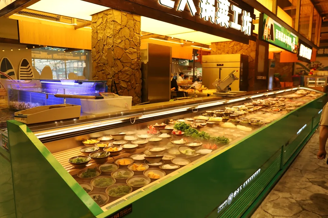 Hucheng Fabriek Direct Verticale Open Display Koelkast Commerciële Koelkast Voor Restaurant Apparatuur Display Koeler