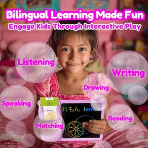 Cartes flash bilingues MoLingvora, tablette d'écriture LCD parlante sans <span class=keywords><strong>batterie</strong></span> pour enfants, jouet éducatif pour tout-petits, cadeau unisexe (rose japonais) - Product Image 5