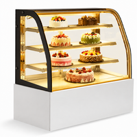 Vitrine à gâteaux à double arc et refroidissement par air, avec 4 étagères et contrôle numérique