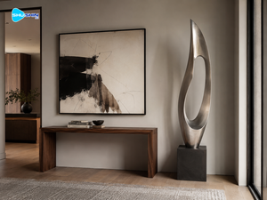 Scultura Moderna Personalizzata di Grandi Dimensioni in Acciaio Inossidabile con Tecnica di Fusione, Finitura a Specchio, <span class=keywords><strong>Arte</strong></span> Astratta da Collezione - Product Image 5