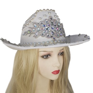 Sombrero Vaquero con Lentejuelas Brillantes y Pedrería, para Festivales <span class=keywords><strong>de</strong></span> Música Rave, Discotecas, Moda Y2K, Accesorio para Actuaciones - Product Image 5