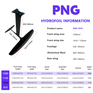 Surf Foil PNG 1010 Hydrofoil en carbone Aile en aluminium Glisse fluide Haute flottabilité Contrôle stable Facile à manier Sports nautiques Loisirs - Product Image 2