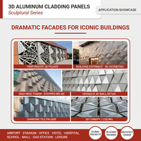 Système de bardage métallique pour façade de bâtiment, panneaux muraux en aluminium courbés 3D, revêtement mural décoratif extérieur durable, hôtel/villa moderne