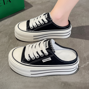 Baskets à talons hauts bicolores pour femmes Mules Sandales à talons LK-K21 - Product Image 1