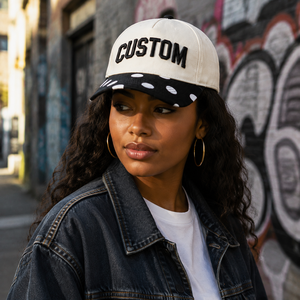 Casquette de baseball personnalisée OEM ODM avec patch en cuir gaufré, visière à pois, coton multicolore, vente en gros, respirante et légère pour hommes - Product Image 5