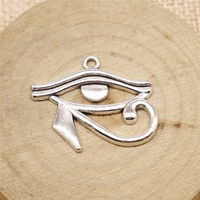 Pendentif Œil d'Horus 33x27mm en alliage d'argent antique pour la fabrication d'amulettes de protection