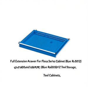 Fami Full Extension <b>Drawer</b> For Flexa Series Cabinets 600x447x86 Mm Blue Ral5012 <b>Tool</b> Storage - Product Image 3